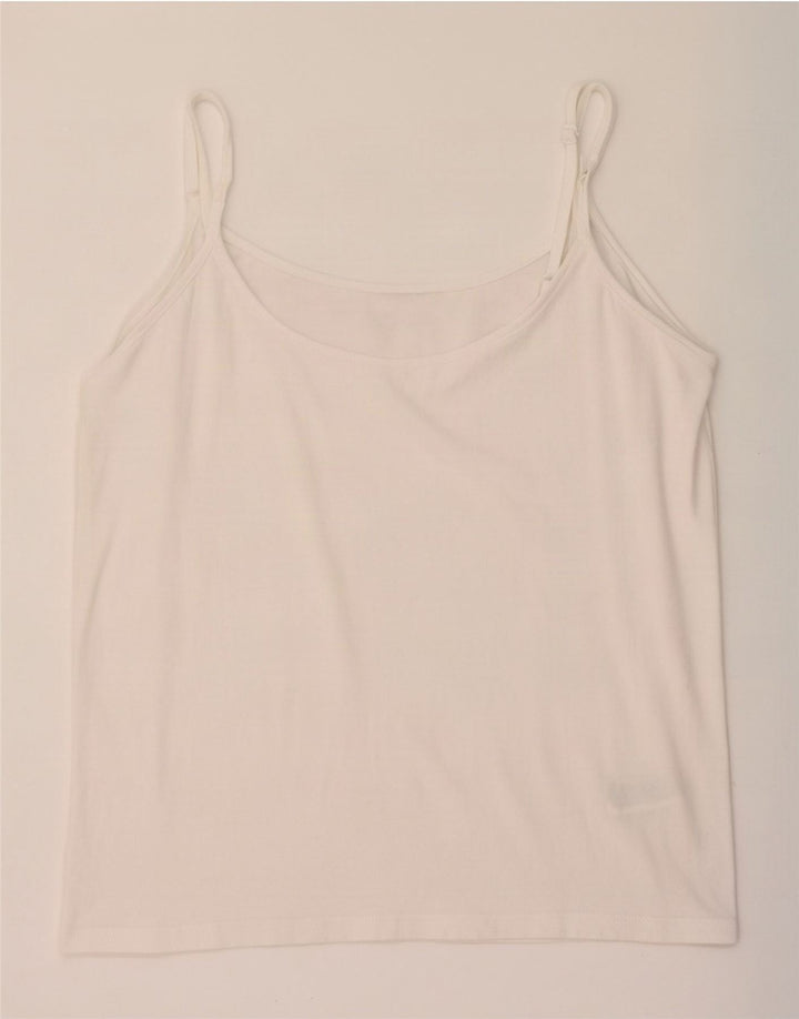 Fat Face Womens Cami Top UK 14 Large White Βαμβακερό
