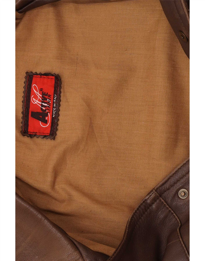 Giacca in pelle vintage da uomo UK 38 Marrone medio