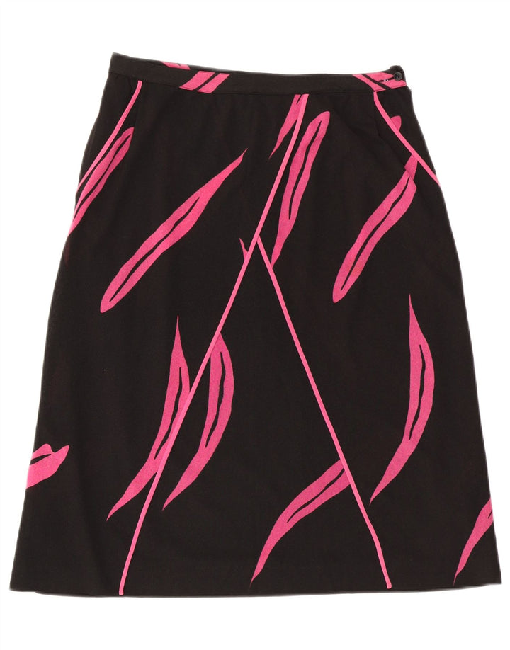 Fustă A-Line pentru femei VINTAGE cu model abstract IT 46 Large W32 Black