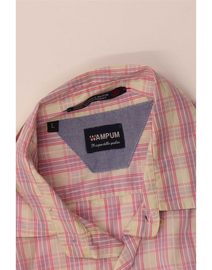 Wampum Mens Shirt Large Pink Check