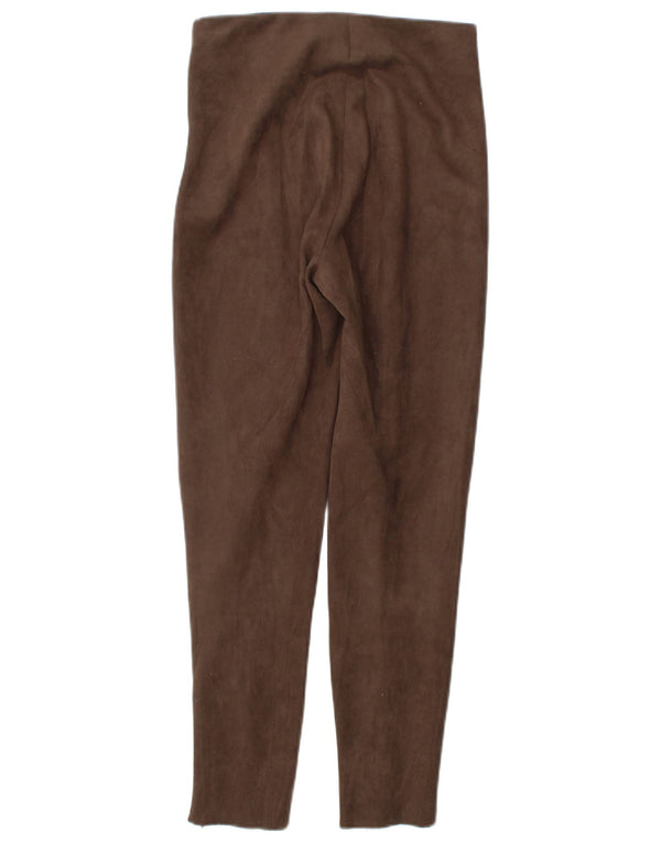 Zara Womens Skinny Casual Trousers Small W26 L27 Brown Polyester