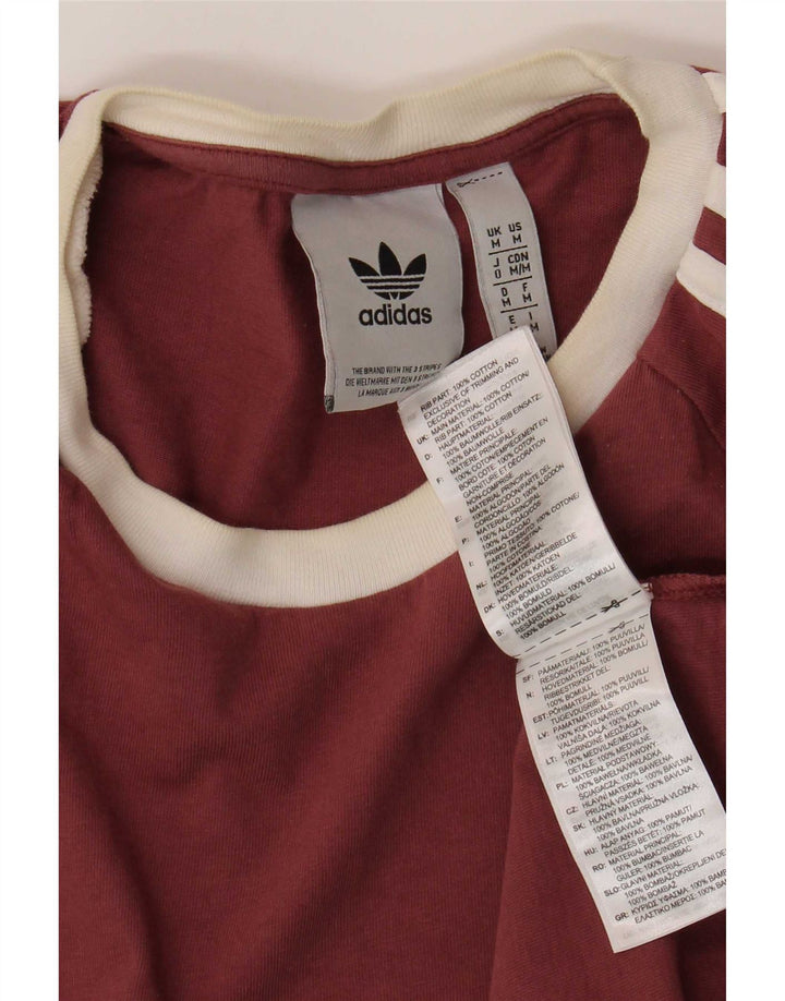 Adidas Herre T-Shirt Top Medium Bourgogne Bomuld