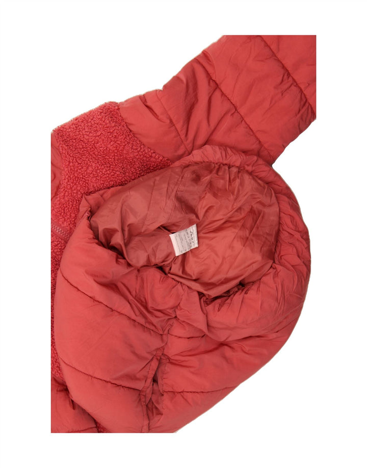 BENETTON Boys Hooded Padded Jacket 13-14 Years 3XL Pink Polyester Vintage Benetton and Second-Hand Benetton from Messina Hembry 