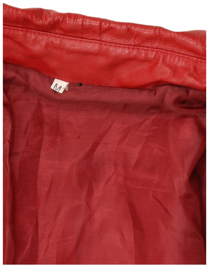 Vintage dame læderjakke UK 14 Medium rødt læder