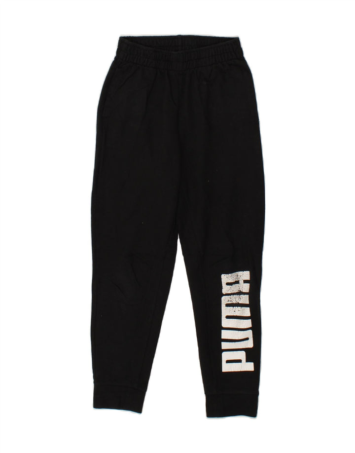 PUMA Boys Graphic Tracksuit Trousers Joggers 10-11 Years Medium Black Vintage Puma and Second-Hand Puma from Messina Hembry 
