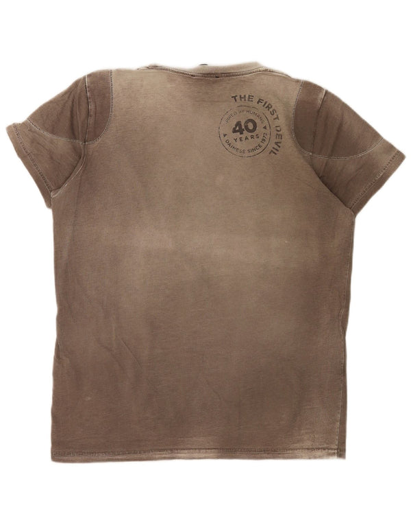Dainese Mens Graphic T-Shirt Top Medium Brown Cotton