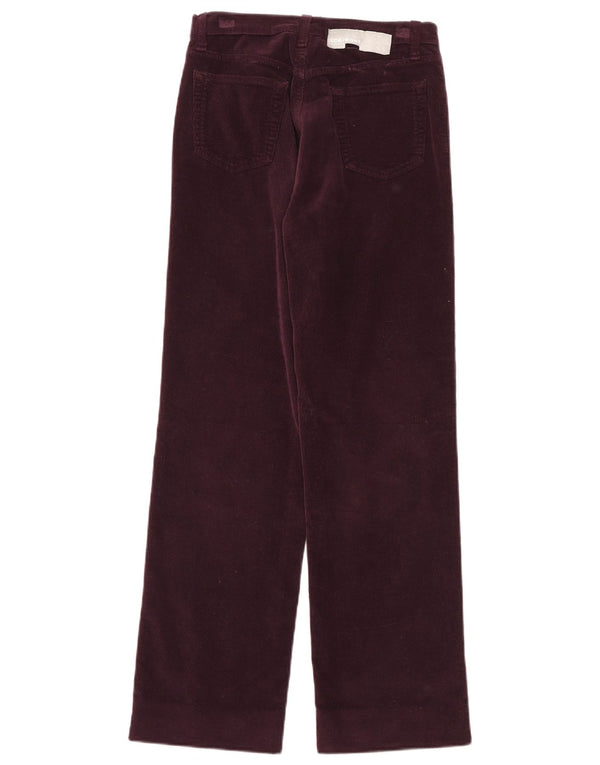 Calça feminina de veludo cotelê Iceberg W29 L30 algodão borgonha