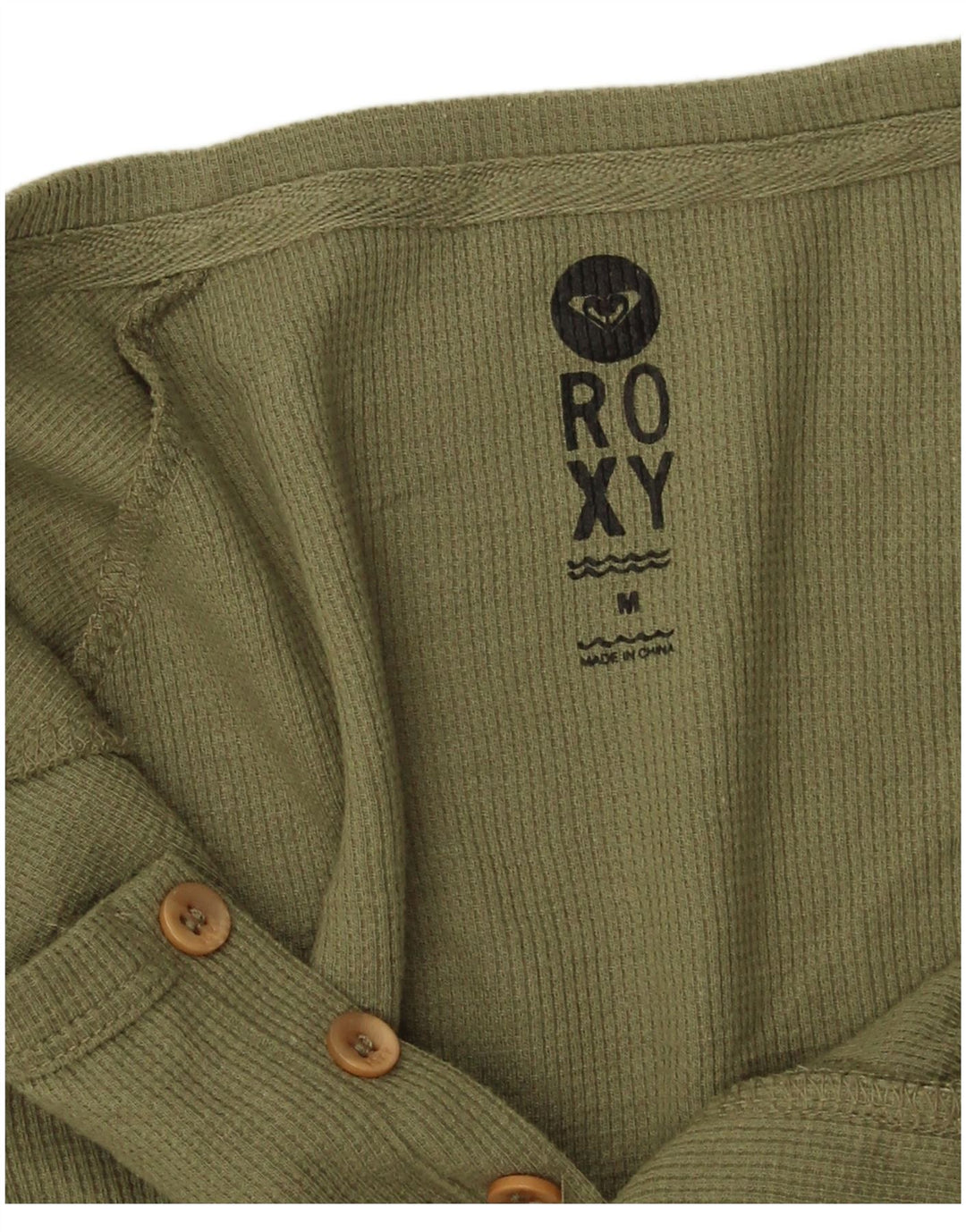 Top Roxy para mujer manga 3/4 UK 44 Poliéster caqui medio