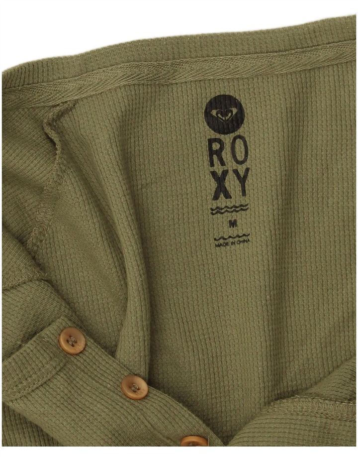Top Roxy para mujer manga 3/4 UK 44 Poliéster caqui medio