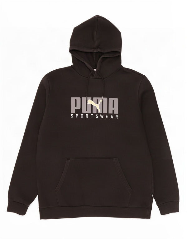 Ανδρικό γραφικό κουκούλα Puma, μεγάλο μαύρο βαμβακερό