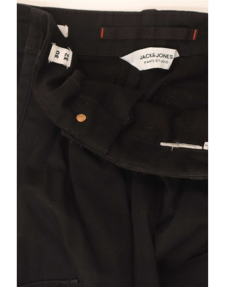 Jack & Jones Mens Joggers Cargo Trousers W30 L32 Black