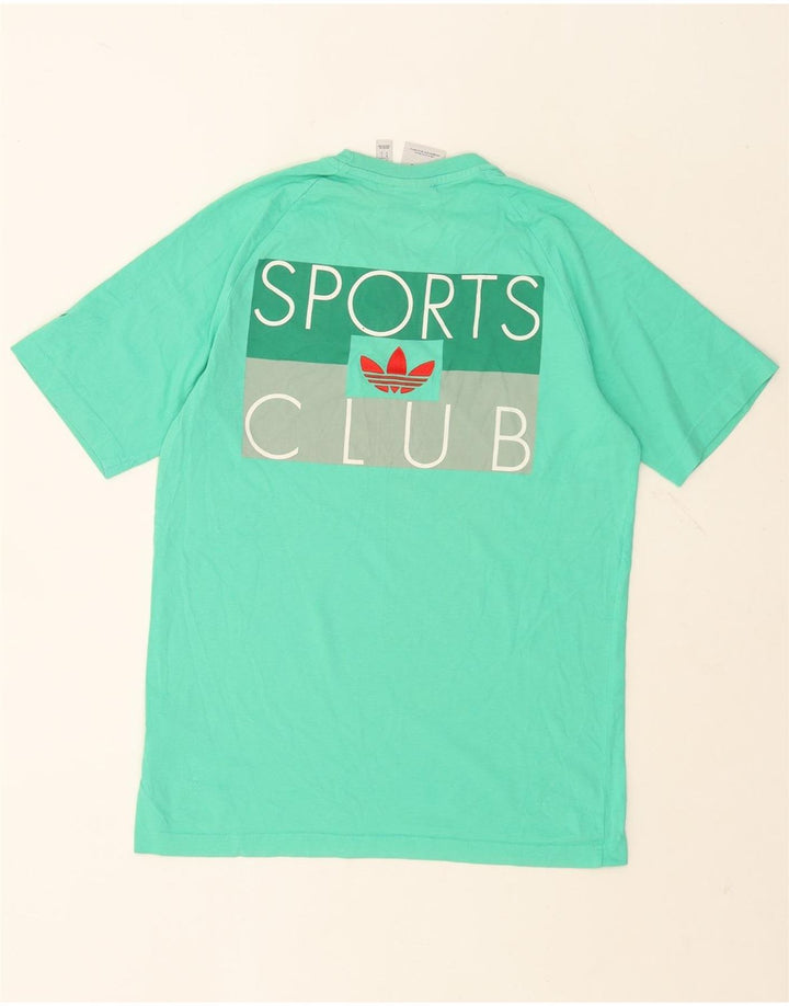 Adidas Mens Graphic T-Shirt Top Small Turquoise Cotton