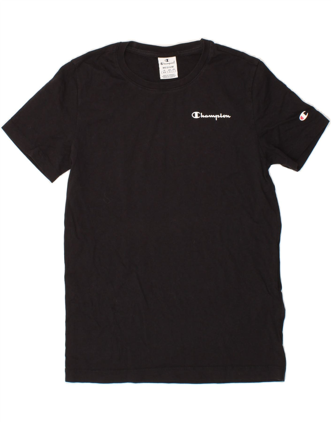 CHAMPION Womens T-Shirt Top UK 12 Medium Black Vintage Champion and Second-Hand Champion from Messina Hembry 