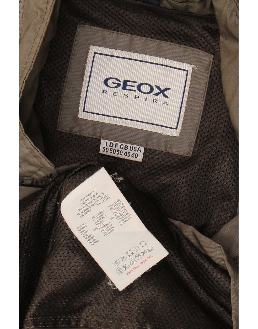 Geox Mens Respira Utility Jacket UK 40 Large Caqui Poliéster