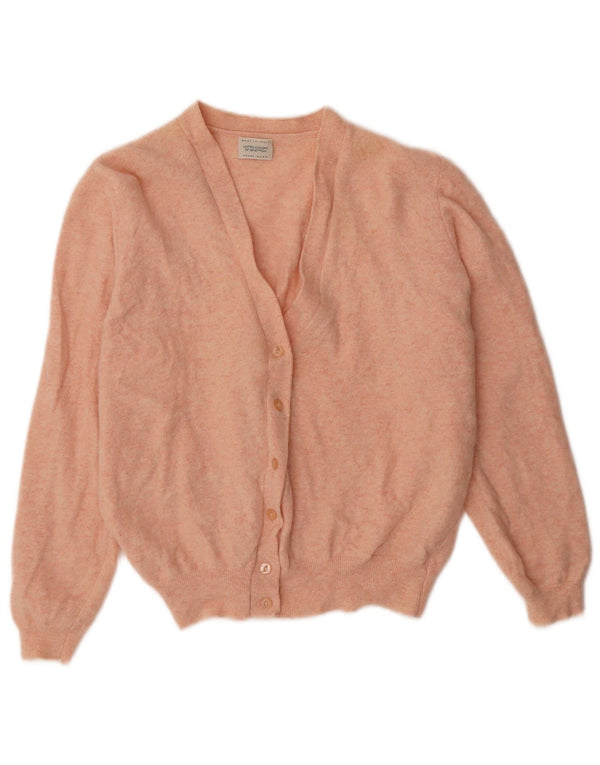 Benetton Dame Cardigan Sweater UK 14 Large Pink Flecked Wool