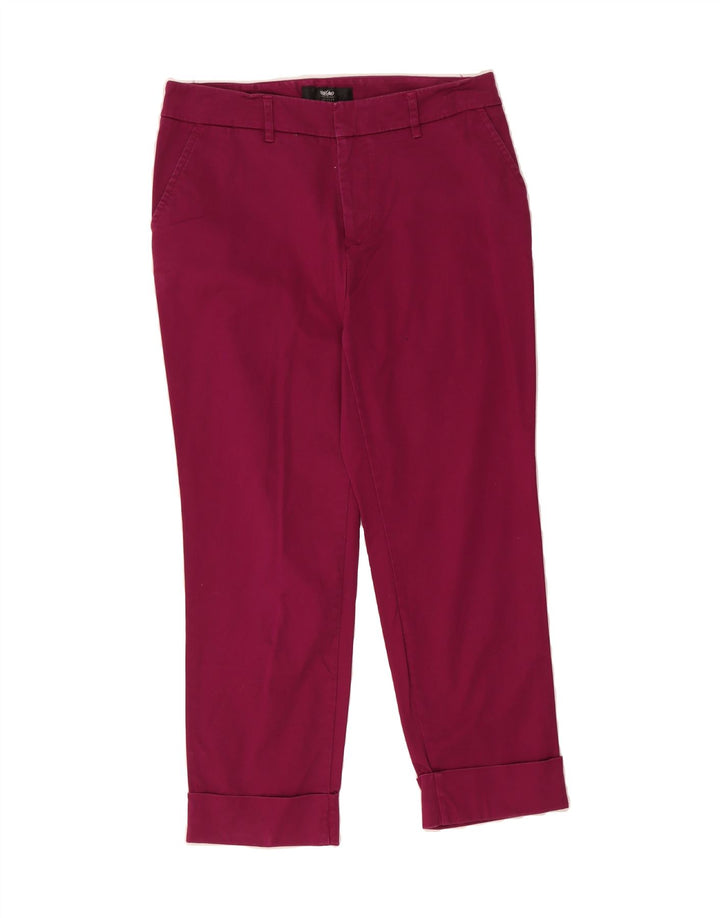 MOSSIMO Womens Straight Capri Trousers US 4 Small W30 L22 Burgundy Cotton Vintage Mossimo and Second-Hand Mossimo from Messina Hembry 