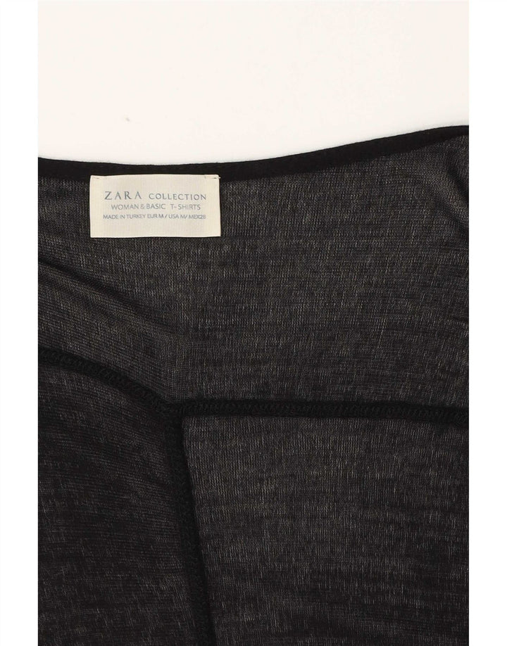 Zara Womens Oversized Longline Open Cardigan Sweater UK 14 Medium Black