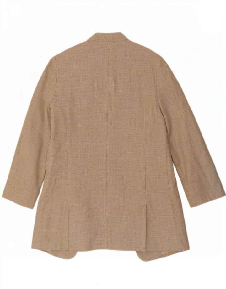 Zara Veste blazer ouverte surdimensionnée pour femme UK 6 XS Lin beige