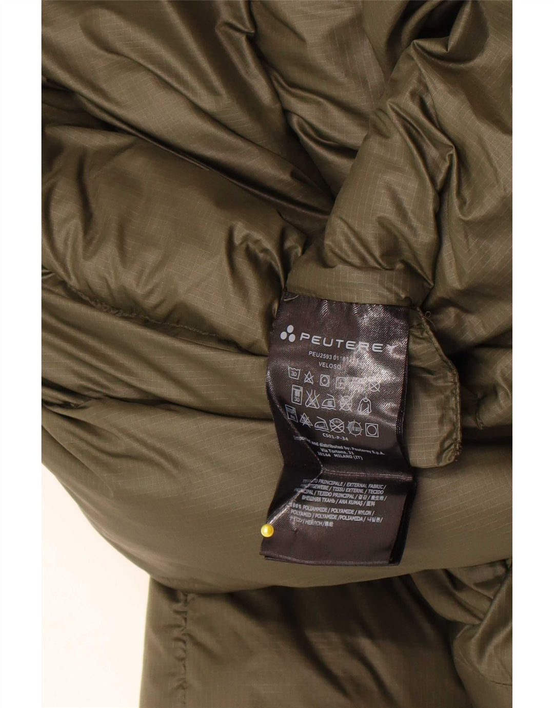 PEUTEREY Chaqueta acolchada con capucha para mujer UK 40 Large Poliamida caqui