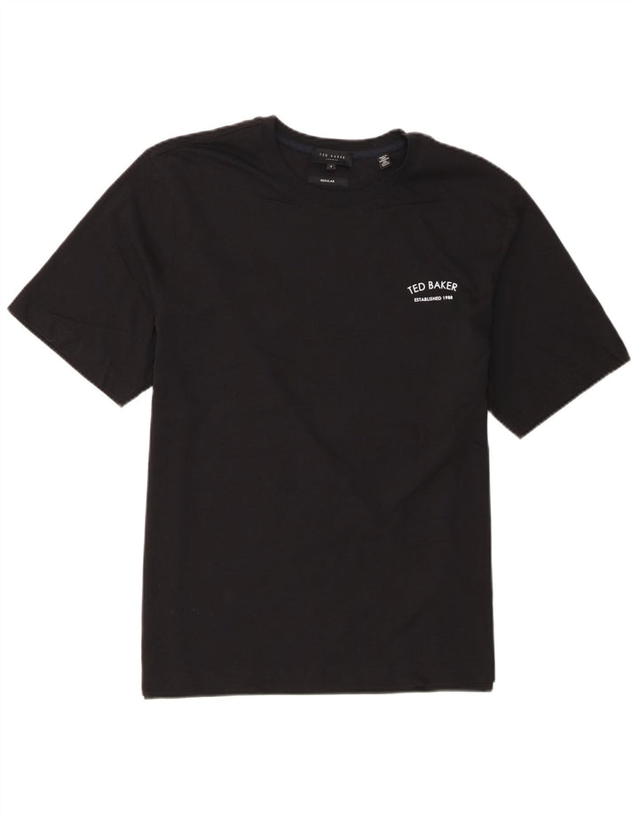 Ted Baker Mens Regular Fit T-Shirt Top Size 4 Large Black Cotton