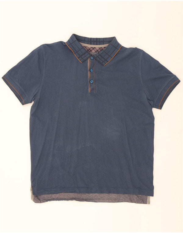 Hugo Boss Herre Regular Fit poloshirt Medium Navyblå ternet bomuld