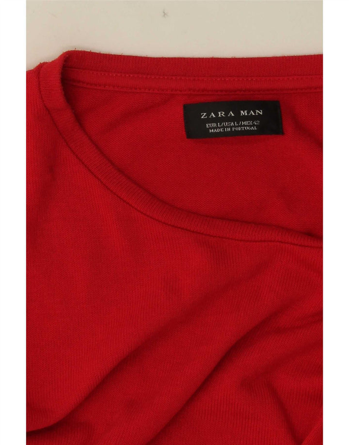 Zara Mens T-Shirt Top Large Red