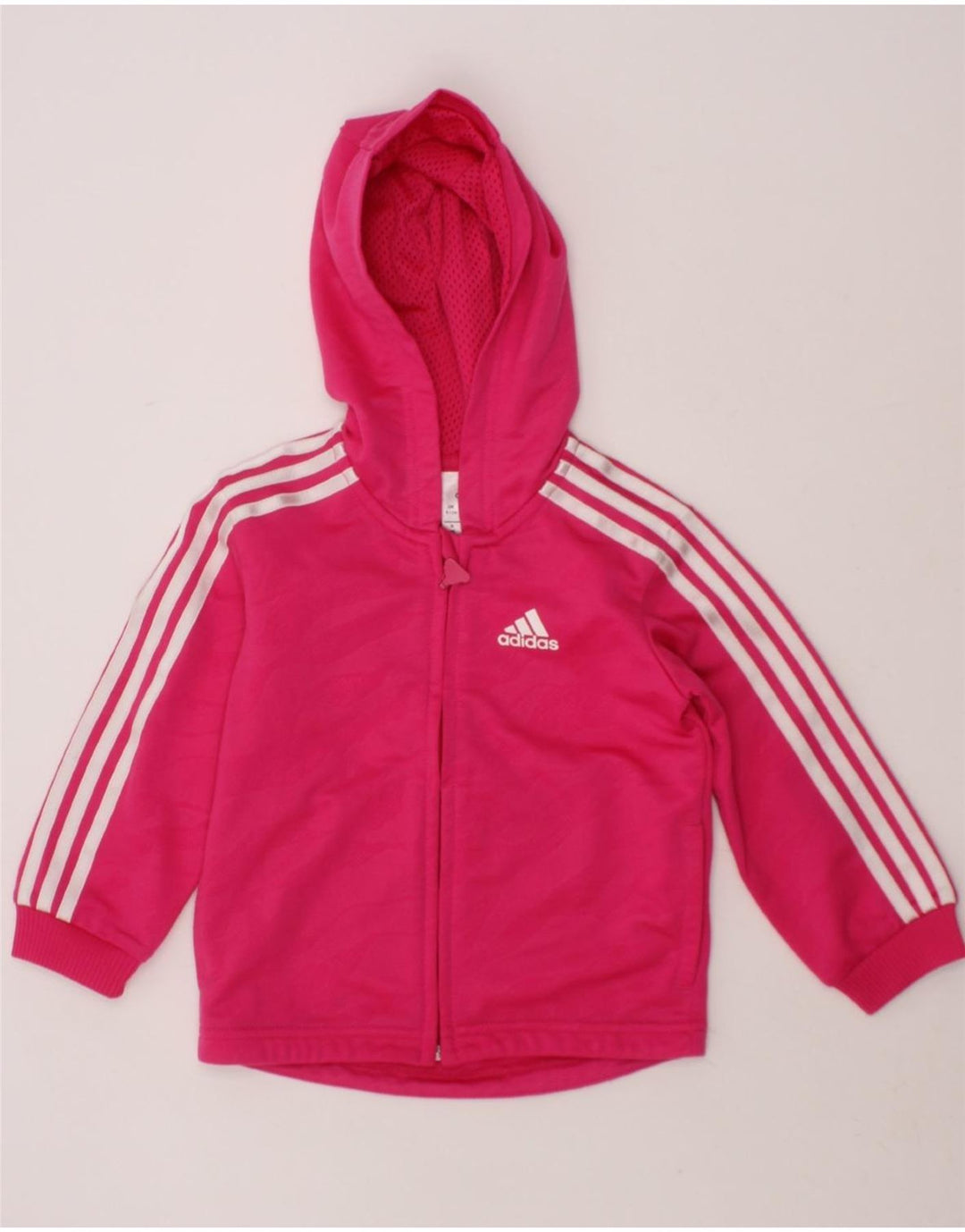 ADIDAS Baby Girls Zip Hoodie Sweater 9-12 Months Pink Polyester Vintage Adidas and Second-Hand Adidas from Messina Hembry 