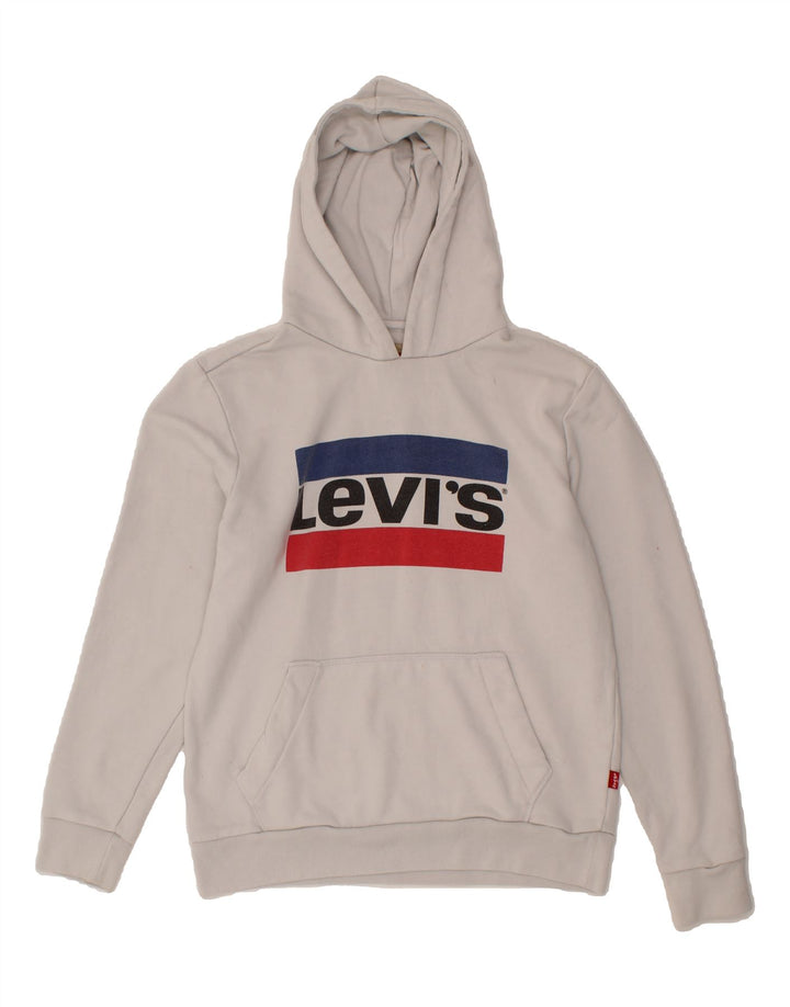 LEVI'S Boys Graphic Hoodie Jumper 15-16 Years White Cotton Vintage Levi's and Second-Hand Levi's from Messina Hembry 