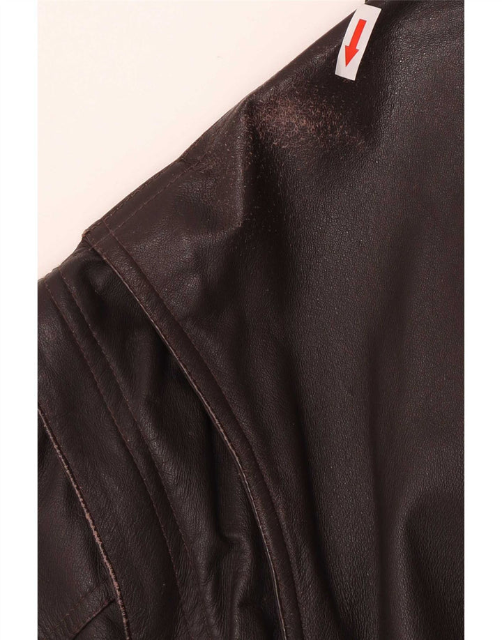 Giacca in pelle vintage da uomo UK 42 XL Marrone