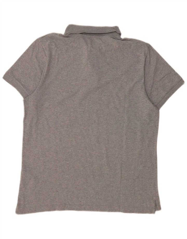 Nike Mens Graphic Polo Shirt Large Grey Flecked Cotton