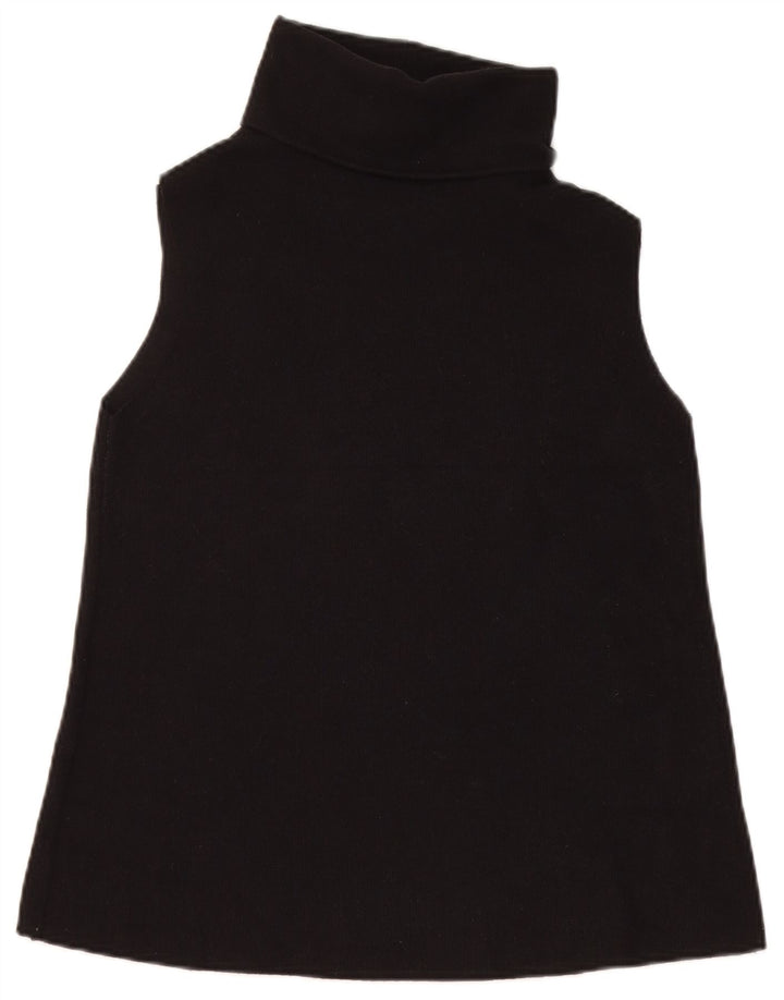 Zara Womens Vest Tank Top UK 12 Medium Black Cotton