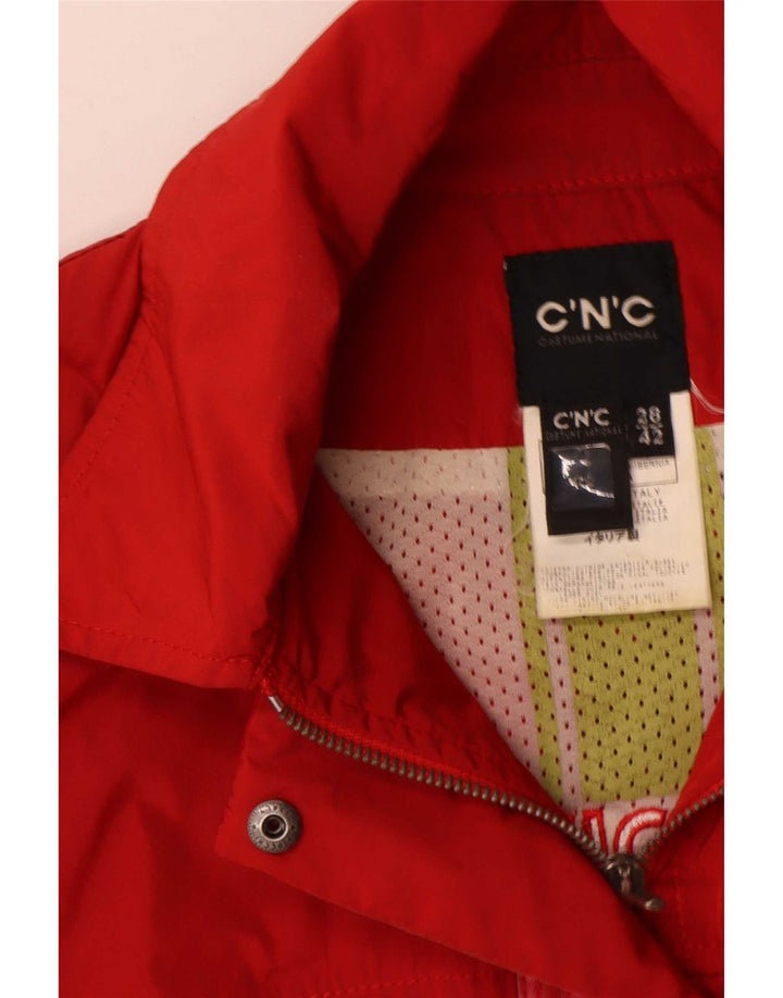 CNC Costume National Womens Bomber Jacket IT 42 Medium Red Polyester