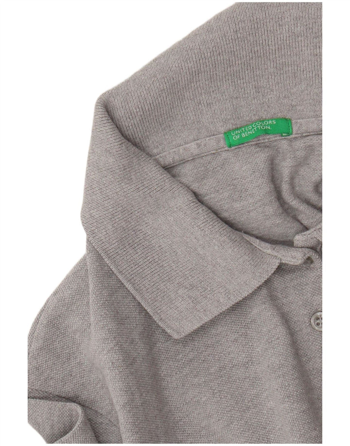 Benetton Damen Poloshirt UK 12 Mittelgrau