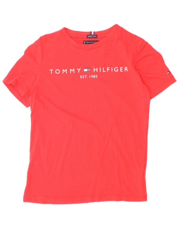 Tommy Hilfiger Boys Graphic T-Shirt Top 11-12 ετών κόκκινο βαμβακερό