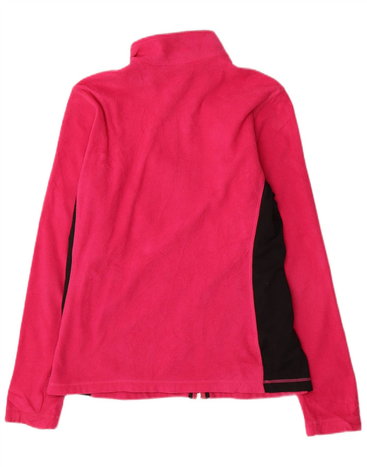 Reebok Damen Fleecejacke UK 10 Small Pink Colourblock Polyester