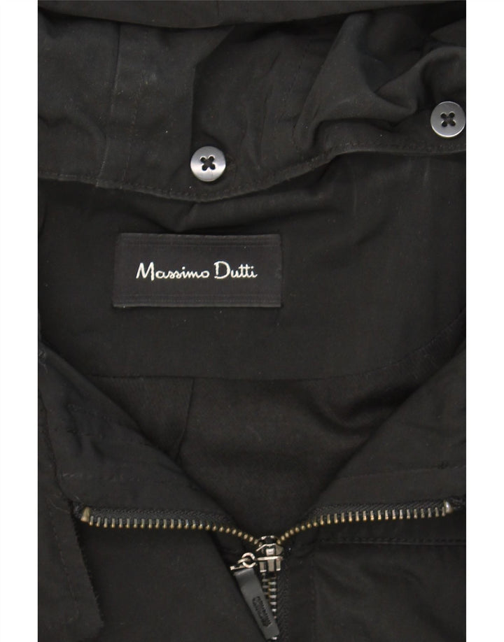 MASSIMO DUTTI Womens Hooded Windbreaker Coat UK 18 XL Black Polyester Vintage Massimo Dutti and Second-Hand Massimo Dutti from Messina Hembry 