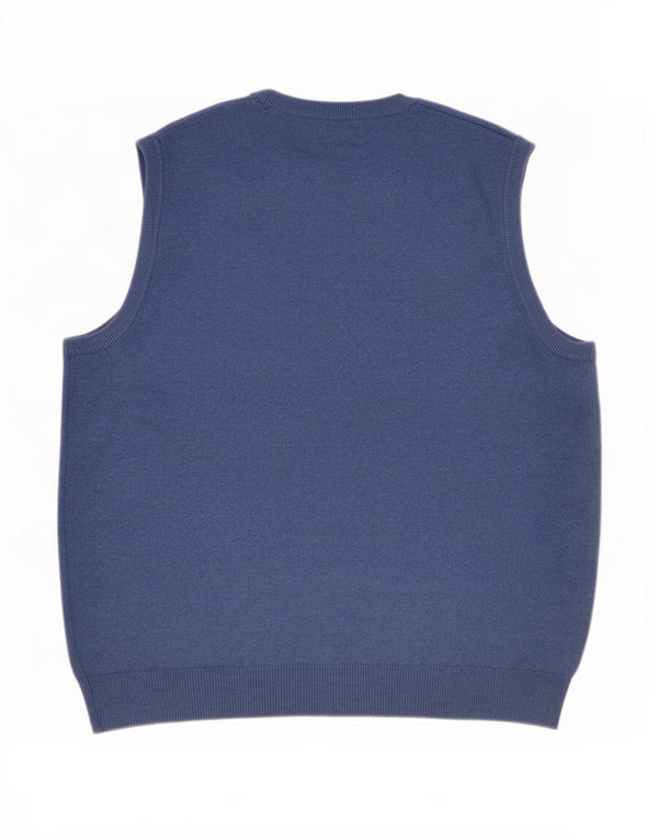 Marks & Spencer Mens Vest Tank Top Large Blue Cotton
