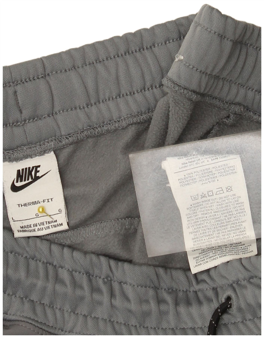Nike Mens Therma-Fit Tracksuit Trousers Joggers Large Grey Polyester