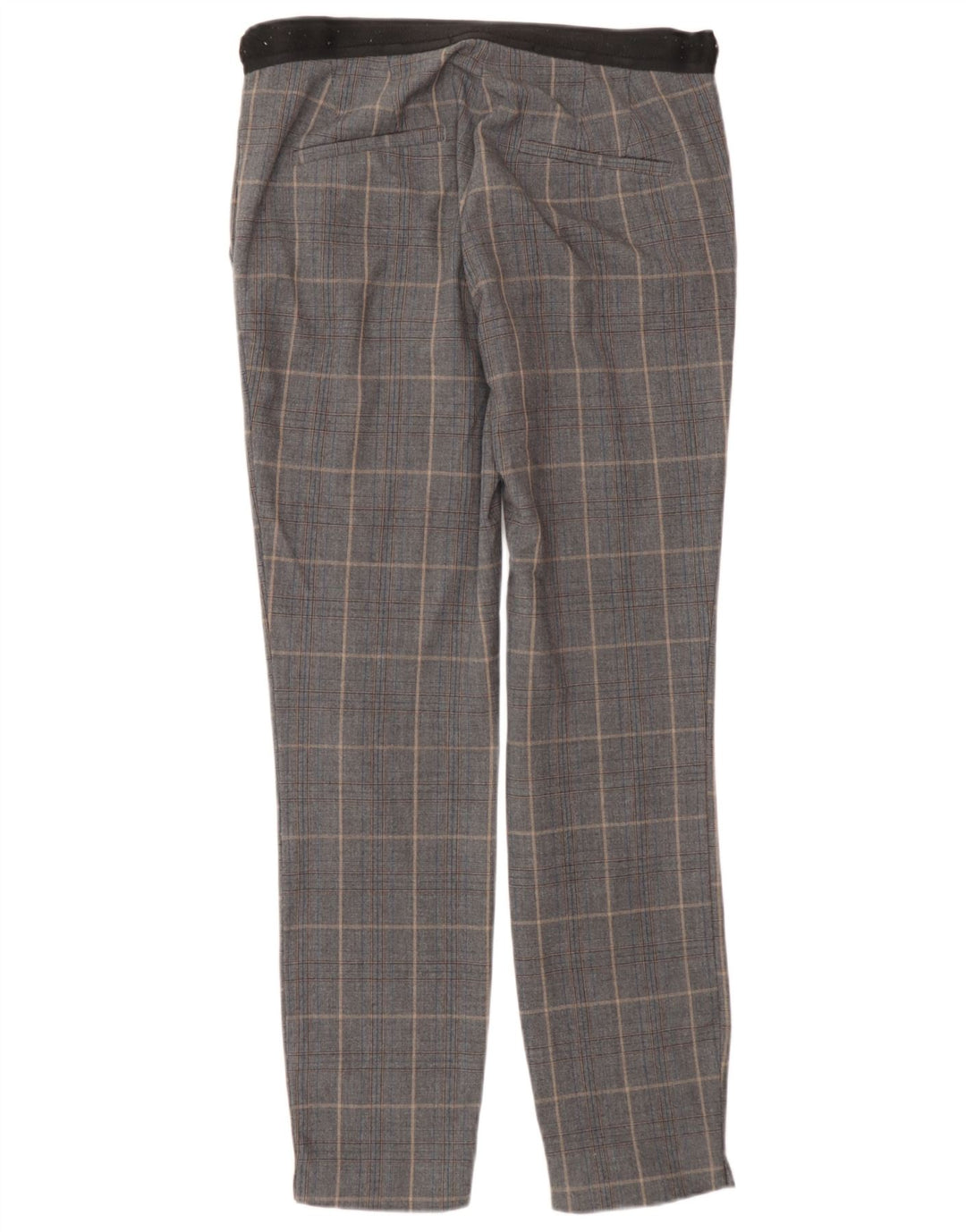 Zara Womens Slim Suit Trousers XS W24 L27 Grey Check Polyester