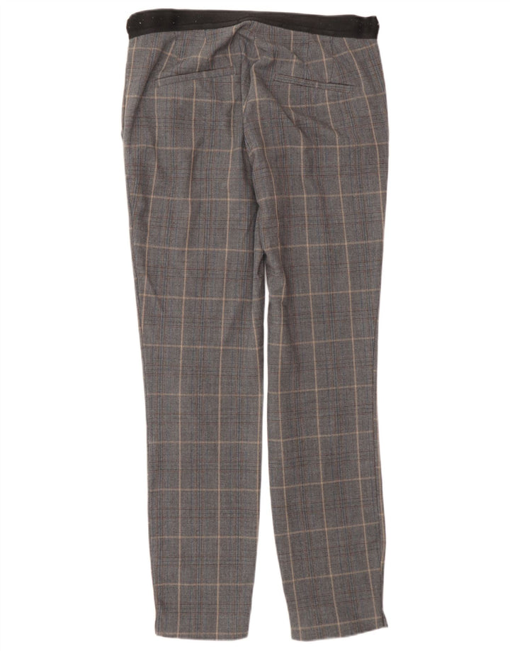 Zara Womens Slim Suit Trousers XS W24 L27 Grey Check Polyester