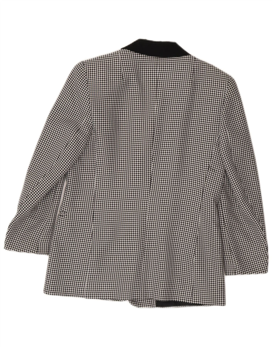 Canda Womens 3 Button Blazer Jacket UK 10 Small Black Houndstooth Polyester