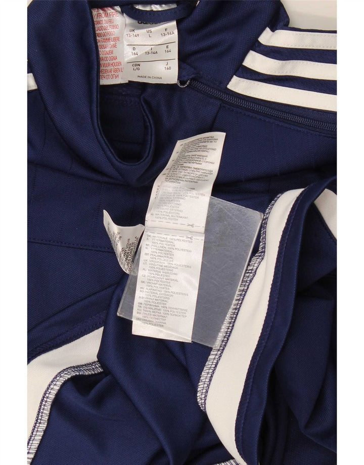 Adidas Boys Climacool Zip Neck Pullover Tracksuit Top 13-14 Years Navy Blue