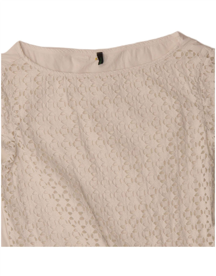 Benetton Womens Blouse Top UK 14 Medium White
