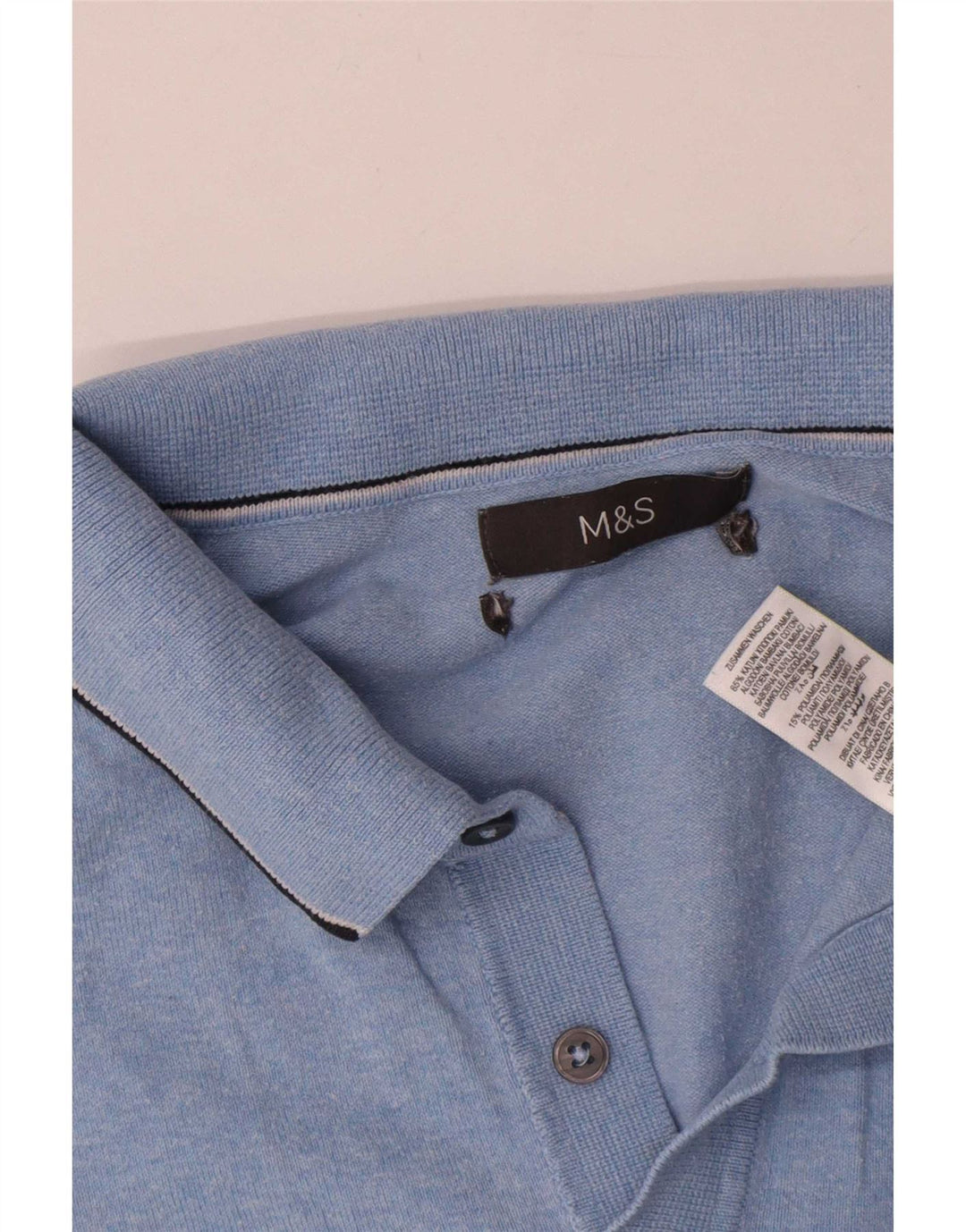 Marks & Spencer herre poloshirt Medium blå bomuld