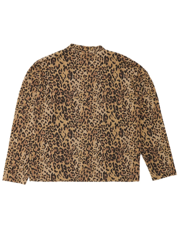 Marks & Spencer Dametop Langærmet UK 10 Small Brown Animal Print
