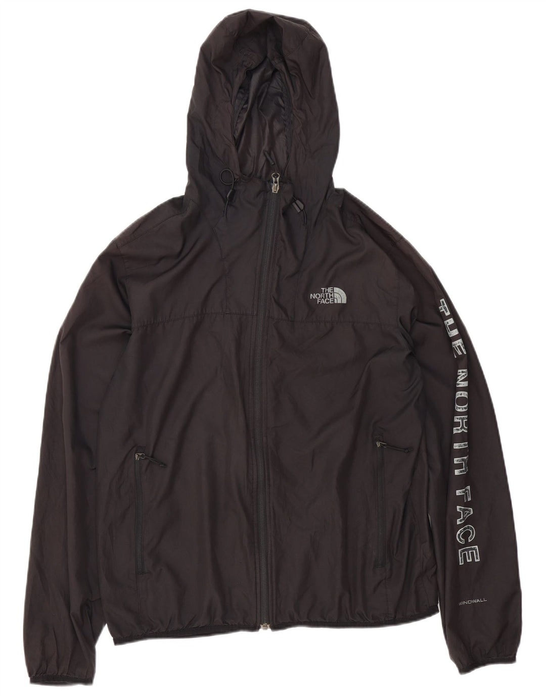 The North Face Mens Graphic Hooded Rain Jacket UK 38 Medium Black Polyester