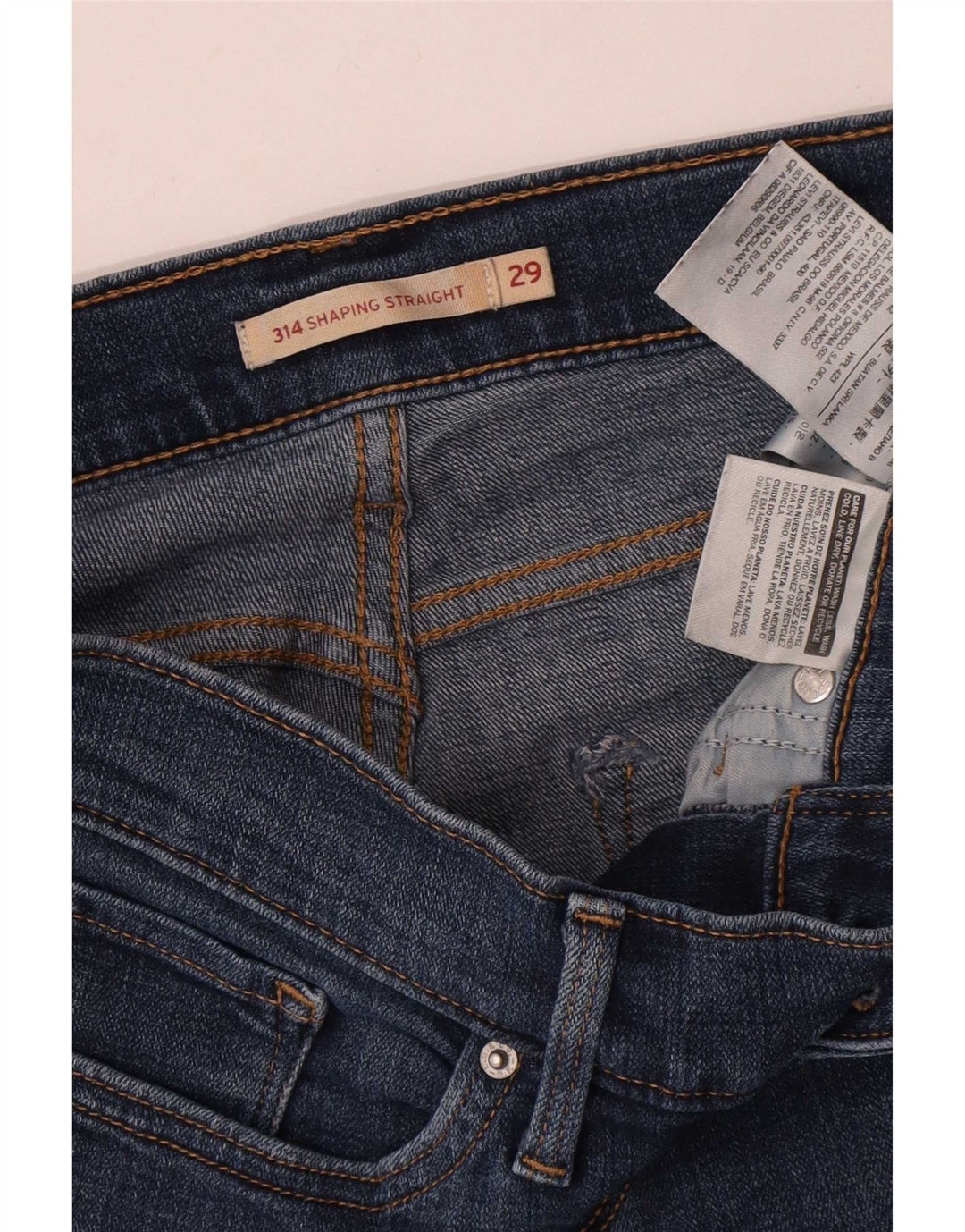 Levi's Dame 314 Shaping Straight Jeans W29 L30 Blå Bomuld