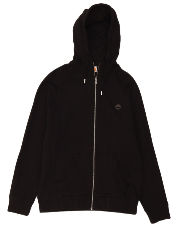 Timberland Maglione con cappuccio e zip vestibilità regolare da uomo di grandi dimensioni in cotone nero