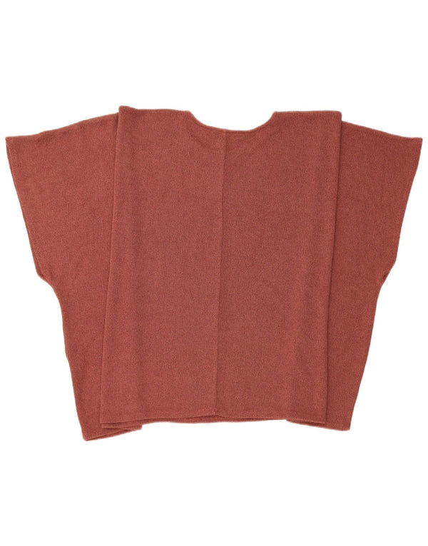 Zara Damen-Pullover, kurzärmelig, Batwing-Pullover mit Rundhalsausschnitt, Größe 40, Braun