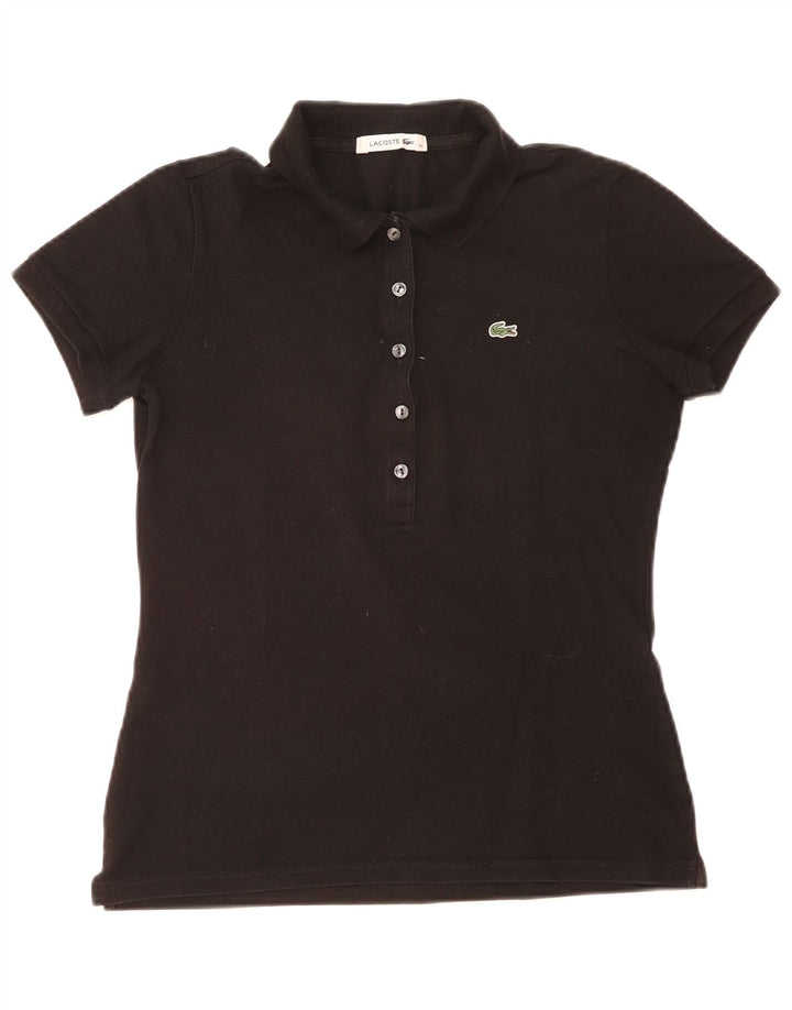 Lacoste Womens Polo Shirt Size 42 Large Black Cotton